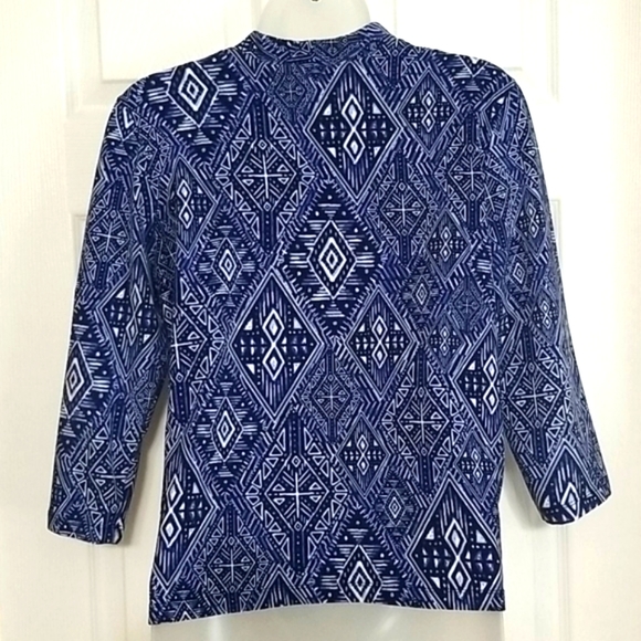 Blue and White Ruby Red Top - Picture 2 of 6